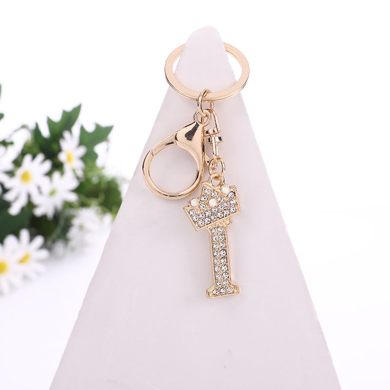 Wholesale Zinc Alloy Alphabet Rhinestone Keychain